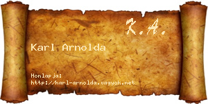 Karl Arnolda névjegykártya